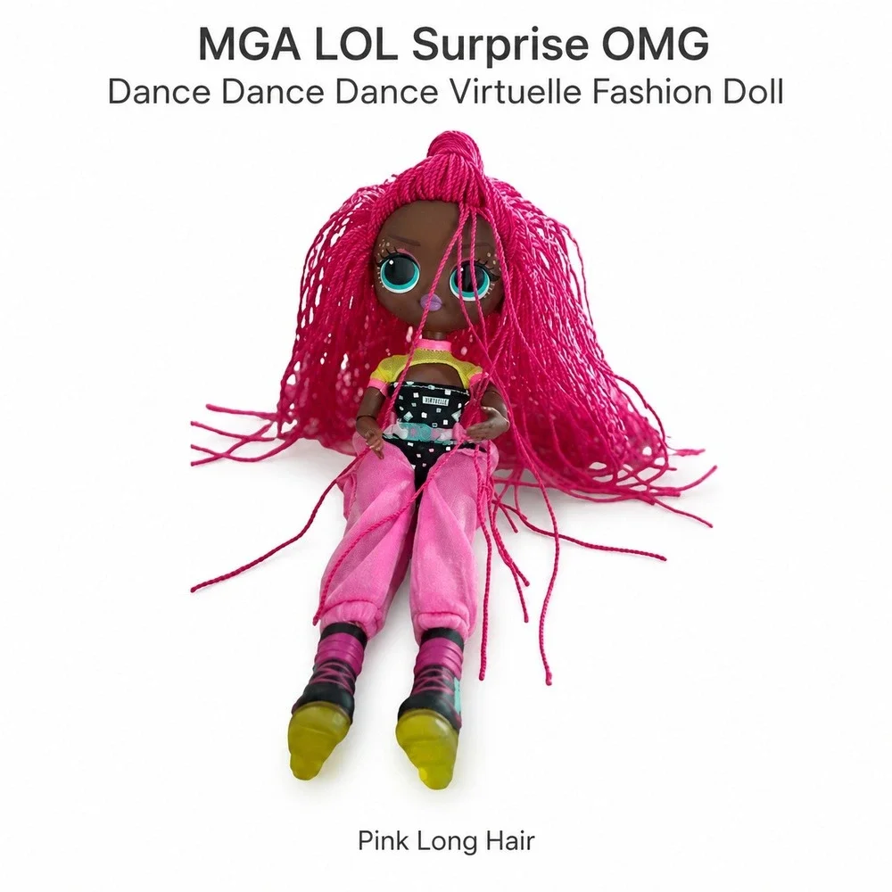 MGA LOL Surprise OMG Dance Dance Dance Virtuelle Fashion Doll Pink Hair Braids - Picture 1 of 4